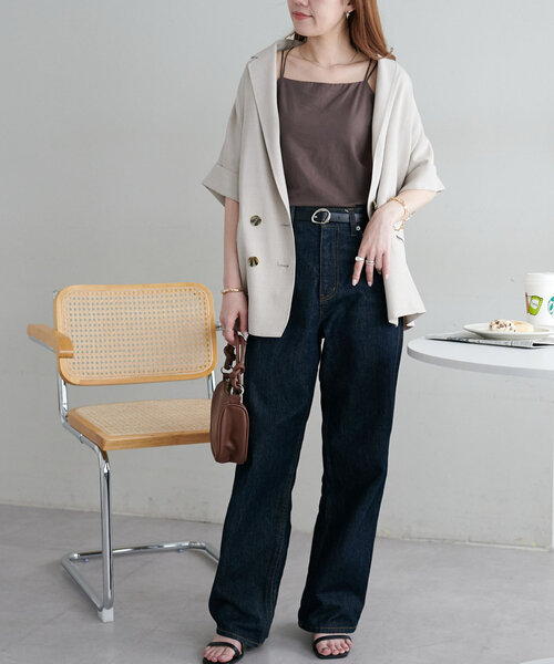 DISCOAT（ディスコート）の「吸水速乾カップ付キャミソール【RE/LA by DISCOAT】（キャミソール・レディース・アイボリー/ブラック/ブラウン・MEDIUM/SMALL/LARGE）」の10枚目の写真