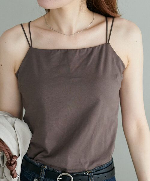 DISCOAT（ディスコート）の「吸水速乾カップ付キャミソール【RE/LA by DISCOAT】（キャミソール・レディース・アイボリー/ブラック/ブラウン・MEDIUM/SMALL/LARGE）」の5枚目の写真