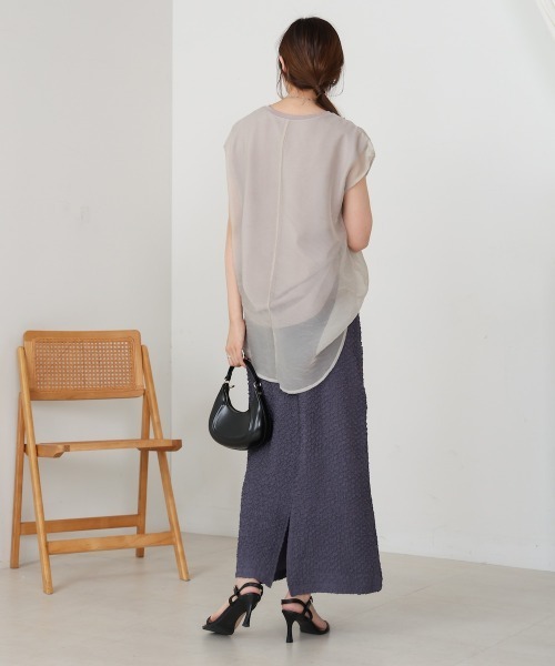 Bab(バブ)の「【S・Mサイズ展開あり】シャーリングカットIラインスカート(スカート・レディース・イエロー/チャコールグレー/ライトグレー・S/M)」の10枚目の写真