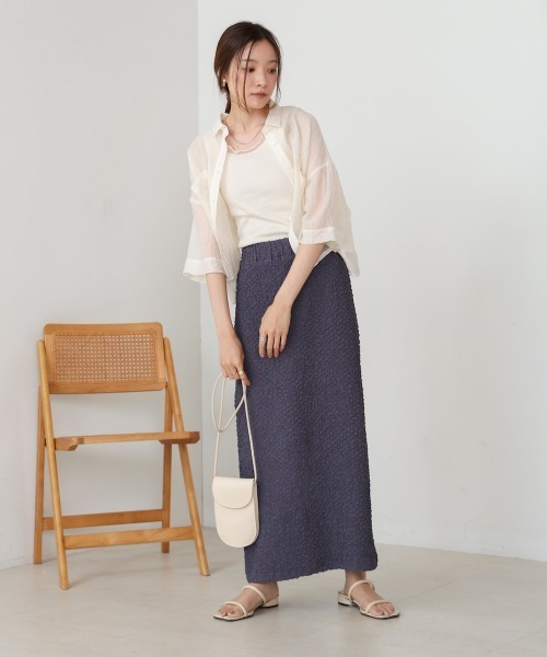 Bab(バブ)の「【S・Mサイズ展開あり】シャーリングカットIラインスカート(スカート・レディース・イエロー/チャコールグレー/ライトグレー・S/M)」の12枚目の写真