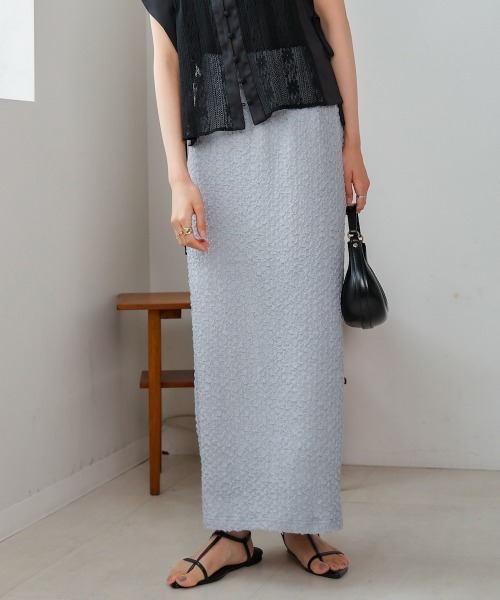 Bab(バブ)の「【S・Mサイズ展開あり】シャーリングカットIラインスカート(スカート・レディース・イエロー/チャコールグレー/ライトグレー・S/M)」の13枚目の写真