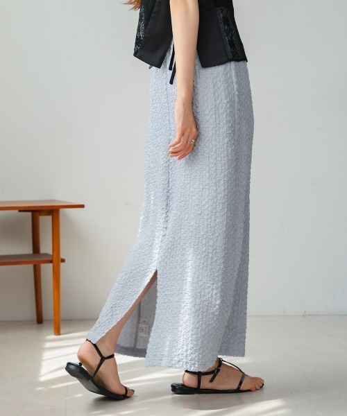 Bab(バブ)の「【S・Mサイズ展開あり】シャーリングカットIラインスカート(スカート・レディース・イエロー/チャコールグレー/ライトグレー・S/M)」の17枚目の写真