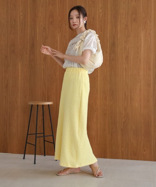 Bab(バブ)の「【S・Mサイズ展開あり】シャーリングカットIラインスカート(スカート・レディース・イエロー/チャコールグレー/ライトグレー・S/M)」の22枚目の写真