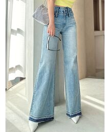 GYDA | ハイウエストDOUBLEベルトワイドデニムパンツ(デニムパンツ)