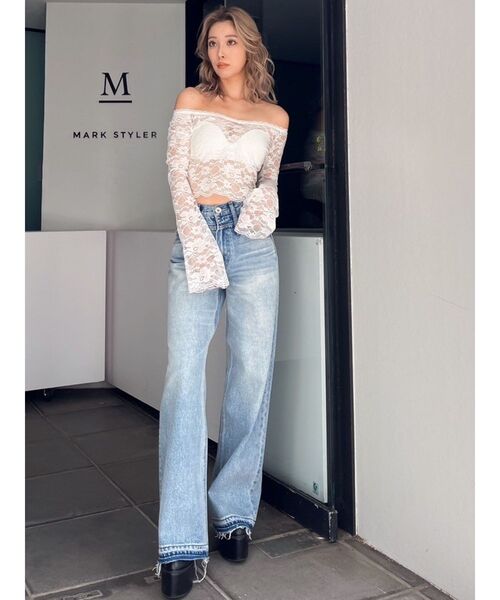 GYDA（ジェイダ）の「ハイウエストDOUBLEベルトワイドデニムパンツ（デニムパンツ・レディース・ライトブルー/ブルー・SMALL/MEDIUM）」の20枚目の写真