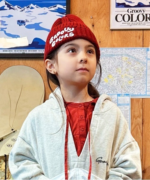GROOVY COLORS（グルービーカラーズ）の「GROOVY Knit Cap（ニットキャップ/ビーニー・キッズ・レッド/ブラック/グリーン・LARGE/MEDIUM）」の3枚目の写真