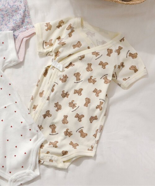 apres les cours（アプレレクール）の「フライス半袖グレコ肌着（肌着・キッズ・ピンク/ベージュ/アイボリー/オフホワイト・70/80）」の3枚目の写真