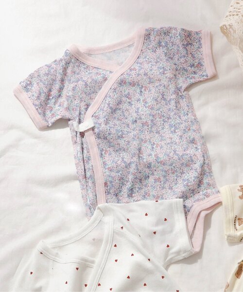 apres les cours（アプレレクール）の「フライス半袖グレコ肌着（肌着・キッズ・ピンク/ベージュ/アイボリー/オフホワイト・70/80）」の4枚目の写真