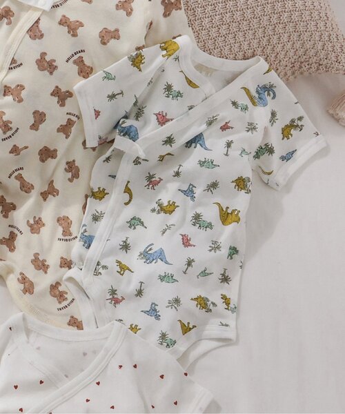 apres les cours（アプレレクール）の「フライス半袖グレコ肌着（肌着・キッズ・ピンク/ベージュ/アイボリー/オフホワイト・70/80）」の2枚目の写真