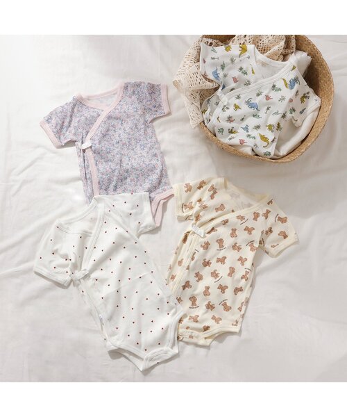 apres les cours（アプレレクール）の「フライス半袖グレコ肌着（肌着・キッズ・ピンク/ベージュ/アイボリー/オフホワイト・70/80）」の5枚目の写真