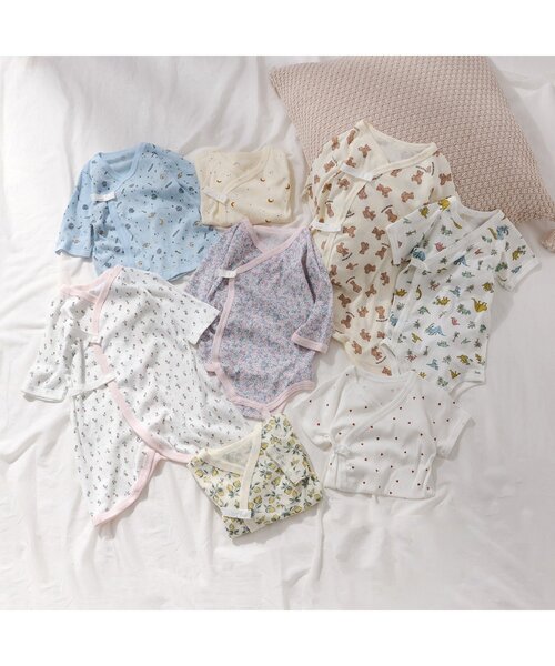 apres les cours（アプレレクール）の「フライス半袖グレコ肌着（肌着・キッズ・ピンク/ベージュ/アイボリー/オフホワイト・70/80）」の7枚目の写真