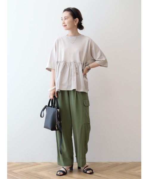 AMERICAN HOLIC(アメリカンホリック)の「異素材ティアードプルオーバー(Tシャツ/カットソー・レディース・ブラック/グレイッシュベージュ・M/L)」の21枚目の写真