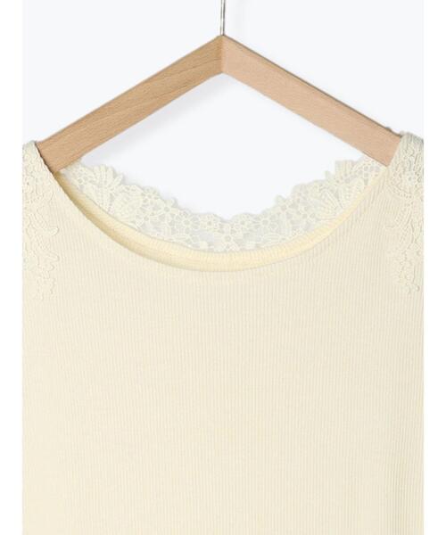 Samansa Mos2 blue（サマンサモスモスブルー）の「前後2wayモチーフレースタンク（Tシャツ/カットソー・レディース・ブラック/オフホワイト/キナリ・F）」の20枚目の写真