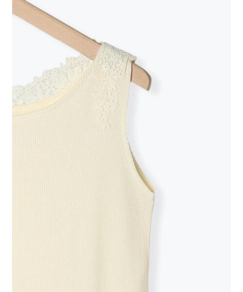 Samansa Mos2 blue（サマンサモスモスブルー）の「前後2wayモチーフレースタンク（Tシャツ/カットソー・レディース・ブラック/オフホワイト/キナリ・F）」の21枚目の写真