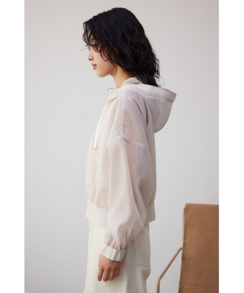 AZUL by moussy（アズールバイマウジー）の「シアーフーディーブルゾン（ブルゾン・レディース・アイボリー/ブラック/グレー・FREE）」の22枚目の写真