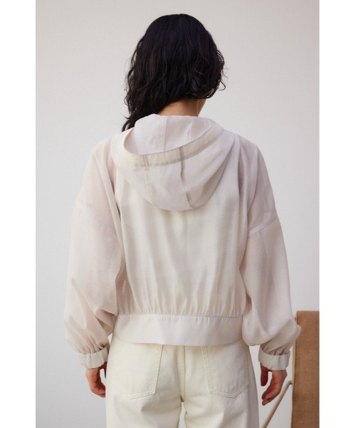 AZUL by moussy（アズールバイマウジー）の「シアーフーディーブルゾン（ブルゾン・レディース・アイボリー/ブラック/グレー・FREE）」の21枚目の写真