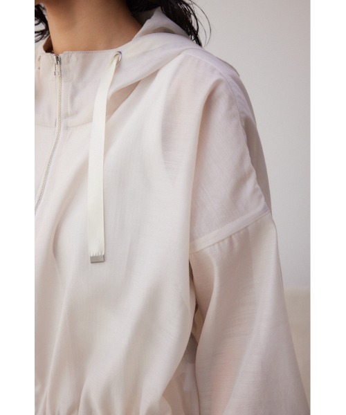 AZUL by moussy（アズールバイマウジー）の「シアーフーディーブルゾン（ブルゾン・レディース・アイボリー/ブラック/グレー・FREE）」の18枚目の写真