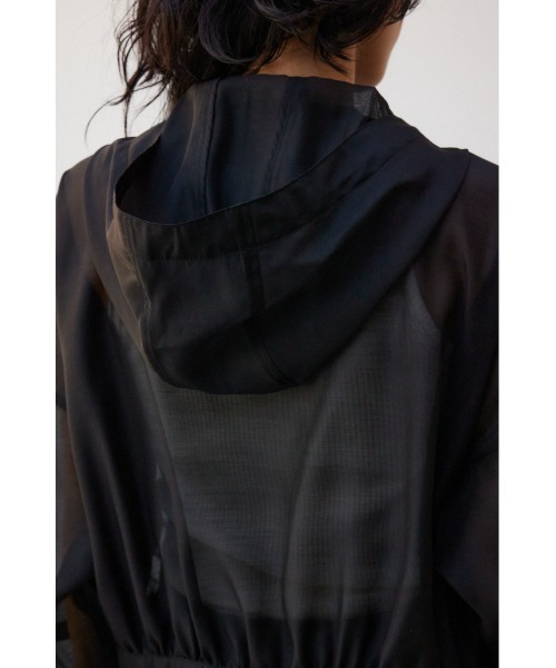 AZUL by moussy（アズールバイマウジー）の「シアーフーディーブルゾン（ブルゾン・レディース・アイボリー/ブラック/グレー・FREE）」の8枚目の写真