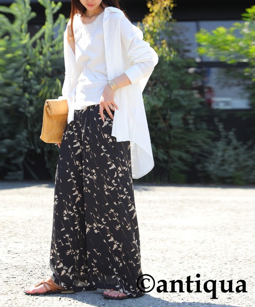 antiqua（アンティカ）の「シアーワイドパンツ（その他パンツ・レディース・ブラック・R/P）」の9枚目の写真