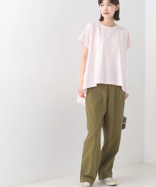 OMNES(オムネス)の「バイオポリウォッシュバッグフリルプルオーバーTシャツ(Tシャツ/カットソー・レディース・ブラック/ホワイト/ピンク/ネイビー/グレー・FREE)」の11枚目の写真