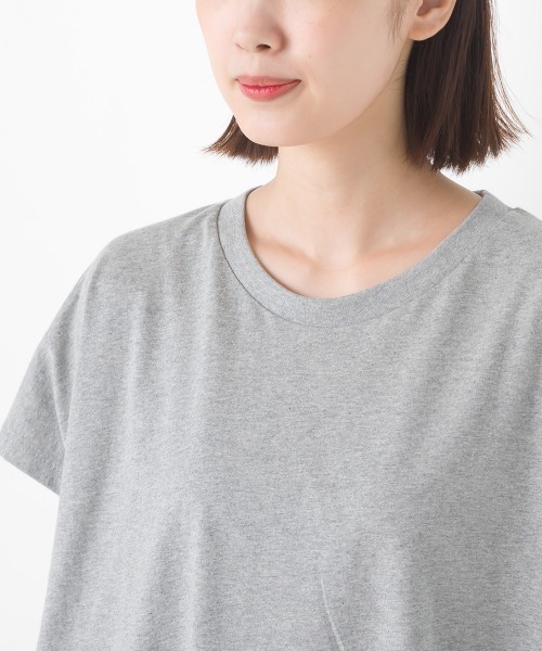 OMNES(オムネス)の「バイオポリウォッシュバッグフリルプルオーバーTシャツ(Tシャツ/カットソー・レディース・ブラック/ホワイト/ピンク/ネイビー/グレー・FREE)」の10枚目の写真