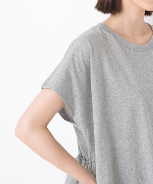 OMNES(オムネス)の「バイオポリウォッシュバッグフリルプルオーバーTシャツ(Tシャツ/カットソー・レディース・ブラック/ホワイト/ピンク/ネイビー/グレー・FREE)」の8枚目の写真
