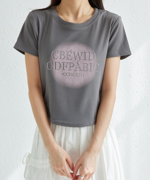 MAISON DE THERESE（メゾン ド テレーズ）の「ジルコン付きプリントTシャツ（Tシャツ/カットソー・レディース・ホワイト/グレー/ピンク・S/M/L）」の17枚目の写真