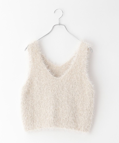 BAYFLOW（ベイフロー）の「[夏から長く着られる]ショートラメファーベスト（ベスト・レディース・ブラック/アイボリー/ライトグレー・FREE）」の13枚目の写真