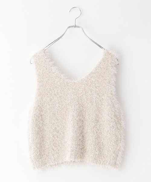 BAYFLOW（ベイフロー）の「[夏から長く着られる]ショートラメファーベスト（ベスト・レディース・ブラック/アイボリー/ライトグレー・FREE）」の14枚目の写真