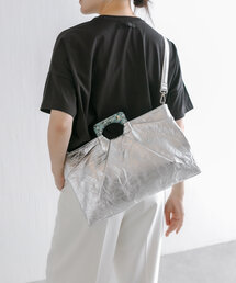 ear PAPILLONNER | 《軽量/樹脂パーツ/2way》横長タックトートバッグ(トートバッグ)