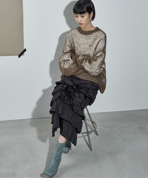 THE YOn（ザヨン）の「ナイロンフリルティアードスカート（スカート・レディース・セージグリーン/ブラック/シルバーグレー・FREE）」の22枚目の写真