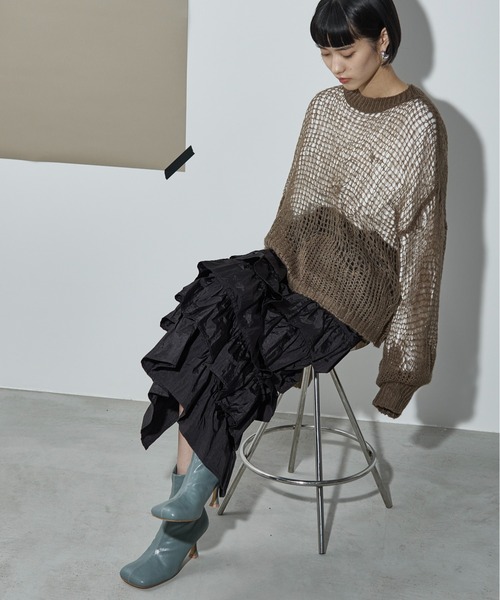 THE YOn（ザヨン）の「ナイロンフリルティアードスカート（スカート・レディース・セージグリーン/ブラック/シルバーグレー・FREE）」の21枚目の写真