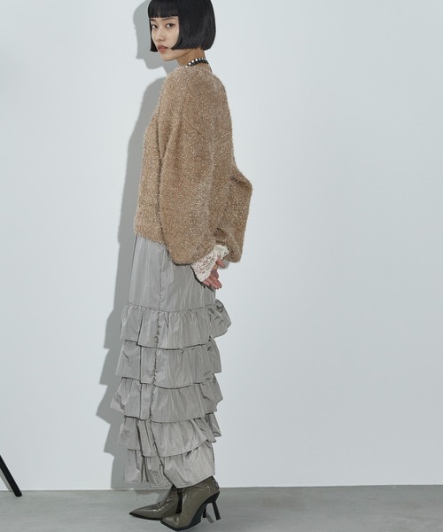 THE YOn（ザヨン）の「ナイロンフリルティアードスカート（スカート・レディース・セージグリーン/ブラック/シルバーグレー・FREE）」の12枚目の写真