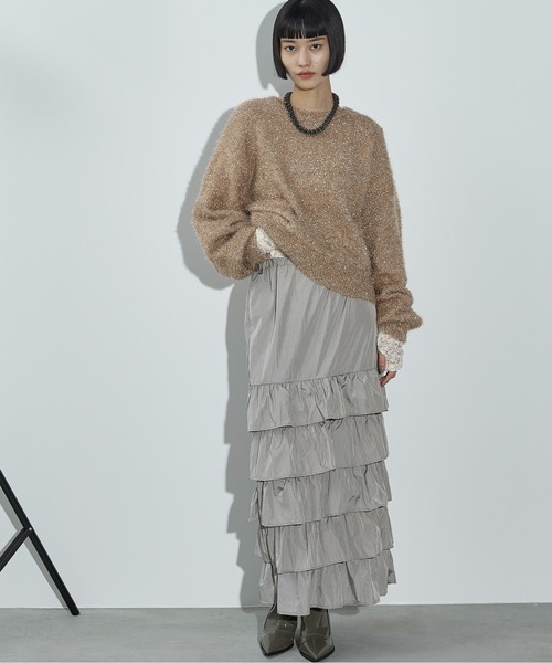 THE YOn（ザヨン）の「ナイロンフリルティアードスカート（スカート・レディース・セージグリーン/ブラック/シルバーグレー・FREE）」の14枚目の写真