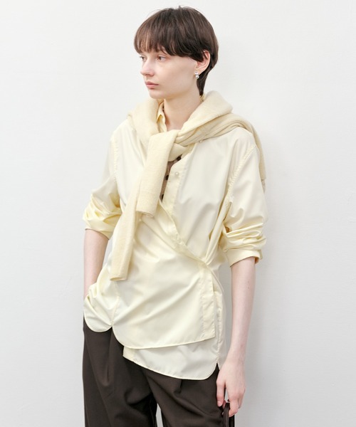 ブラウス シャツ 「tageechita」レイヤード風ポケットシャツ レディース メンズ tageechita ブラウス シャツ 「tageechita」レイヤード風