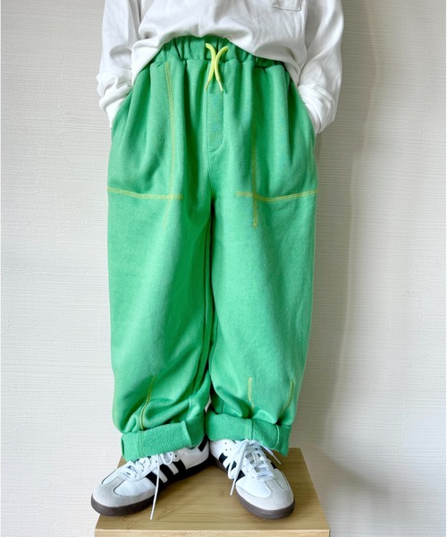 CIAOPANIC TYPY（チャオパニックティピー）の「【KIDS】配色ステッチスウェットパンツ（スウェットパンツ・キッズ・グレー/グリーン/ブラック・SMALL/MEDIUM/LARGE/X-LARGE/XX-LARGE）」の3枚目の写真