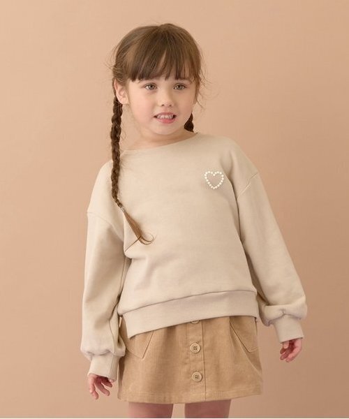 Lycee mine（リセマイン）の「【万能アイテム】ワンポイントスウェット（スウェット・キッズ・アイボリー/ピンク/ミント/ベージュ/ネイビー/ラベンダー・100cm/110cm/120cm/130cm/140cm/150cm）」の2枚目の写真