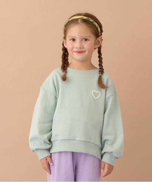Lycee mine（リセマイン）の「【万能アイテム】ワンポイントスウェット（スウェット・キッズ・アイボリー/ピンク/ミント/ベージュ/ネイビー/ラベンダー・100cm/110cm/120cm/130cm/140cm/150cm）」の4枚目の写真