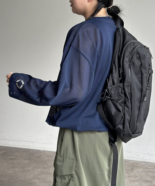 CPCM（シーピーシーエム）の「メッシュスピンドルロンT（Tシャツ/カットソー・レディース・ブラック/ネイビー・LARGE/MEDIUM/SMALL）」の13枚目の写真