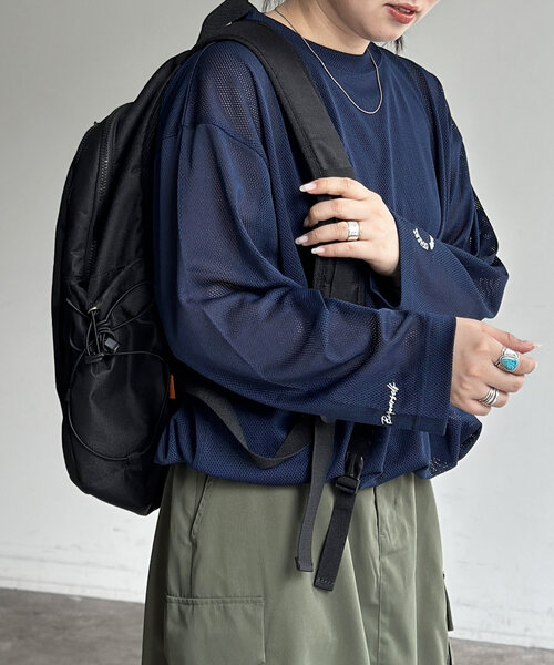 CPCM（シーピーシーエム）の「メッシュスピンドルロンT（Tシャツ/カットソー・レディース・ブラック/ネイビー・LARGE/MEDIUM/SMALL）」の14枚目の写真