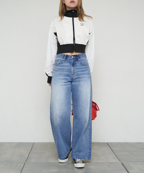 CIAOPANIC（チャオパニック）の「【cian denim/シアンデニム】バギーデニム（デニムパンツ・レディース・ブルー/インディゴブルー・X-SMALL/SMALL/MEDIUM）」の3枚目の写真