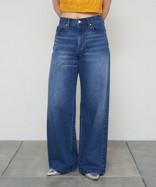 CIAOPANIC（チャオパニック）の「【cian denim/シアンデニム】バギーデニム（デニムパンツ・レディース・ブルー/インディゴブルー・X-SMALL/SMALL/MEDIUM）」の2枚目の写真