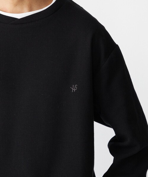 SHIPS(シップス)の「【WEB限定】SHIPS: ワンポイントロゴ ミラノリブ フェイクレイヤード ロングスリーブTシャツ(Tシャツ/カットソー・メンズ・ブラック/ネイビー/グレー/グリーン・SMALL/MEDIUM/LARGE/X-LARGE)」の20枚目の写真