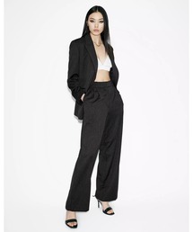 AVERIE PINSTRIPED WIDE LEG TROUSERS | AVERIE ピンストライプ ワイド レッグ トラウザー