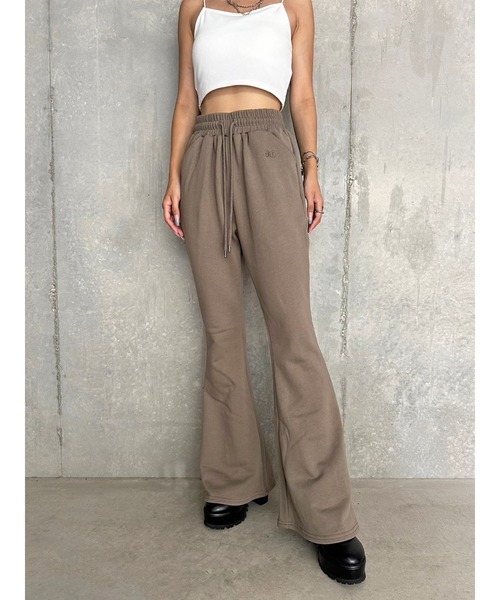 EGOIST（エゴイスト）の「ロゴ刺繍加工風スウェットパンツ（スウェットパンツ・レディース・パープル/カーキ/ブラック・FREE）」の3枚目の写真