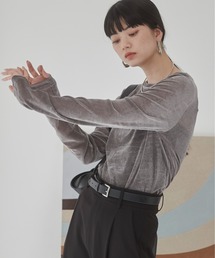 ANGIE | シアーベロアトップス(Tシャツ/カットソー)