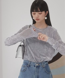 ANGIE | シアーベロアトップス(Tシャツ/カットソー)