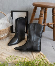 Fabby fabby | インヒールワイドシャフトミドルブーツ(ブーツ)