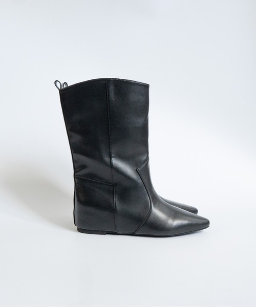 Fabby fabby(ファビィーファビィー)の「インヒールワイドシャフトミドルブーツ(ブーツ・レディース・ベージュ/ブラック・LARGE/MEDIUM/SMALL)」の17枚目の写真