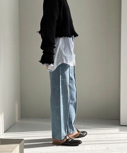 chuclla（チュクラ）の「加工デニムパンツ（デニムパンツ・レディース・ブルー・L）」の4枚目の写真